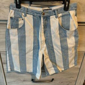 Vintage Nuovo County Seat Striped Denim Shorts